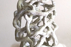 Connection #17, beige glaseret grå stentøj, ø14, h 20 cm