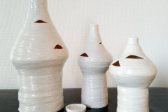Tre Sahara porcelæns beholdere - (solgt)